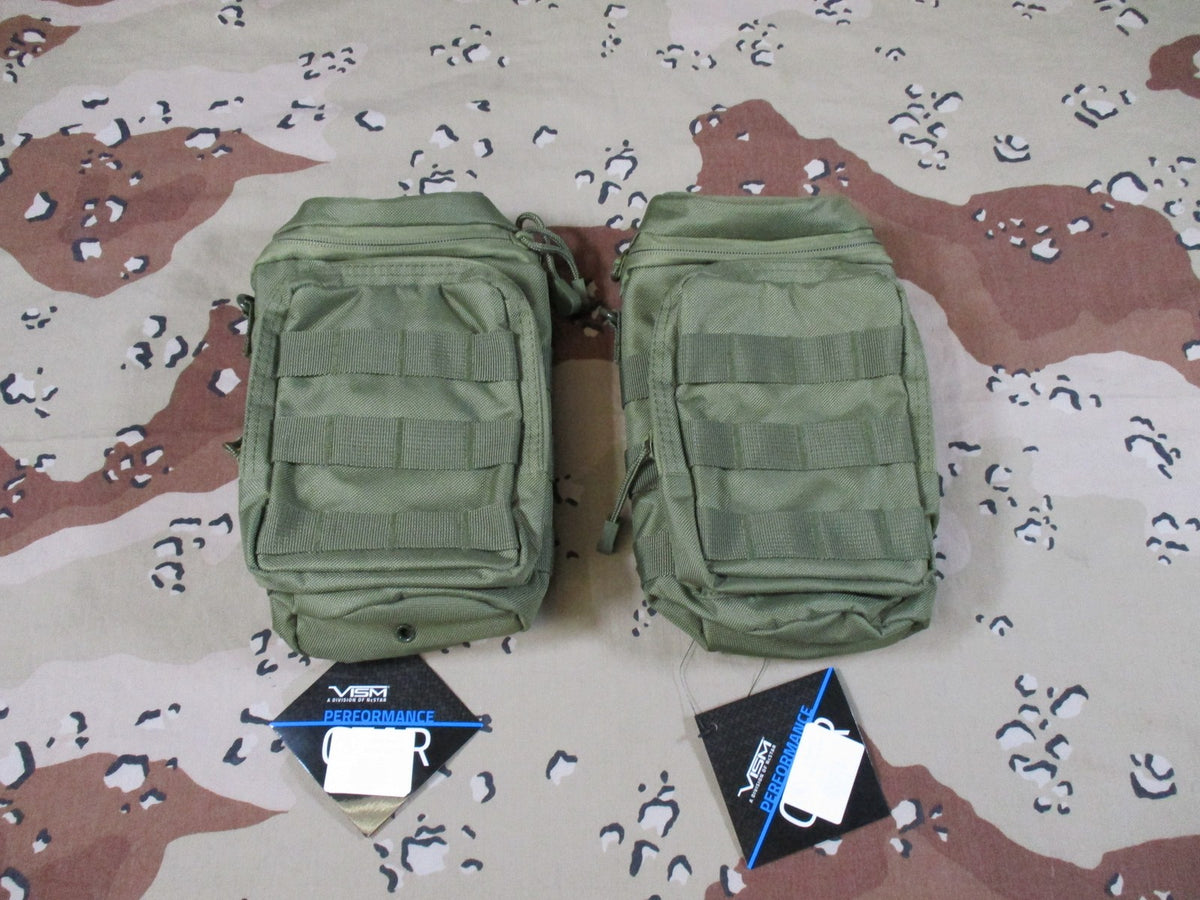 2x VISM Tactical MOLLE Utility Nalgene Bottle Pouch Olive Drab Green CVWBC2948G