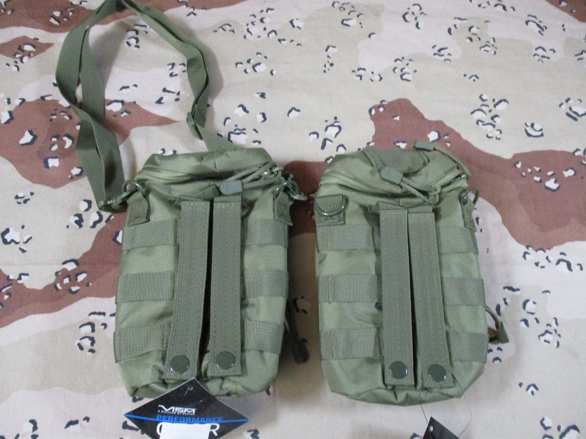 2x VISM Tactical MOLLE Utility Nalgene Bottle Pouch Olive Drab Green CVWBC2948G