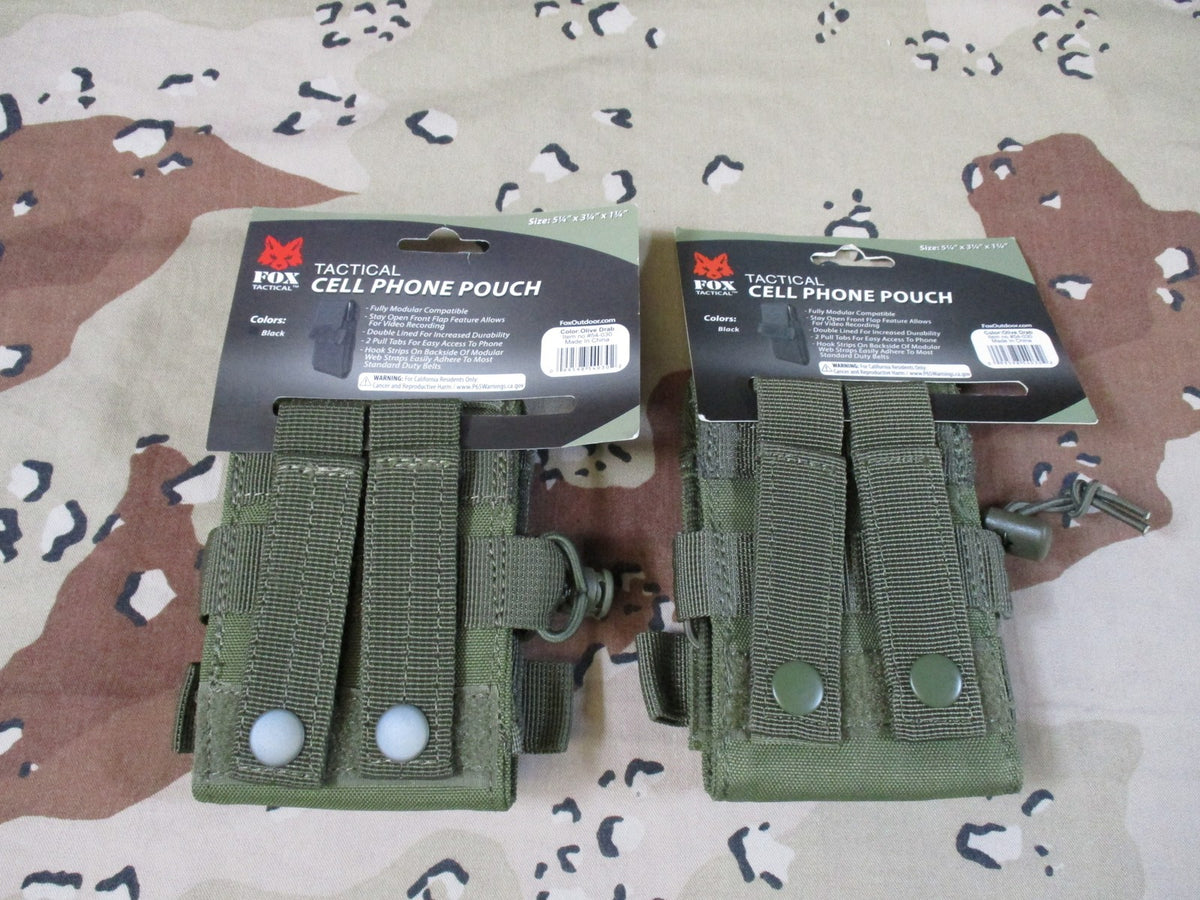 2x Fox Tactical Cell Phone Pouch Modular MOLLE Olive Drab New