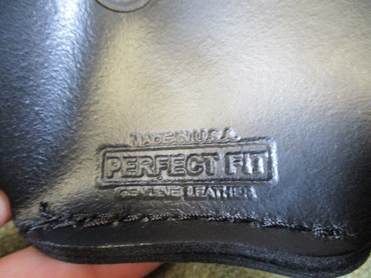 Perfect Fit Leather Quick Release Handcuff Case Black Snap Made in USA New
