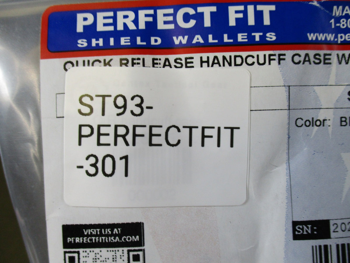 Perfect Fit Leather Quick Release Handcuff Case Black Snap Made in USA New