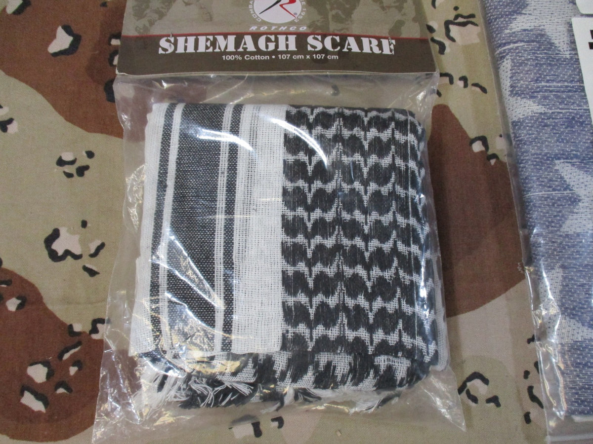 3‑Pack Shemagh Set – Rothco Black/White, Rothco Red/Black, Rapid Dominance
