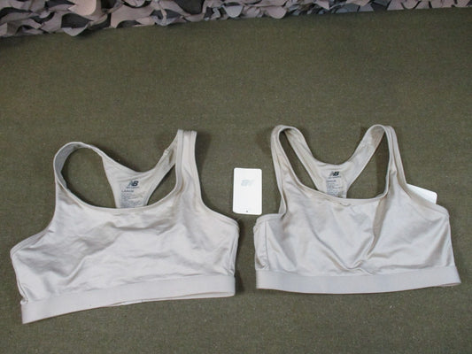 2 New Balance women's MIL403 racerback sports bras tan size Large new with tags