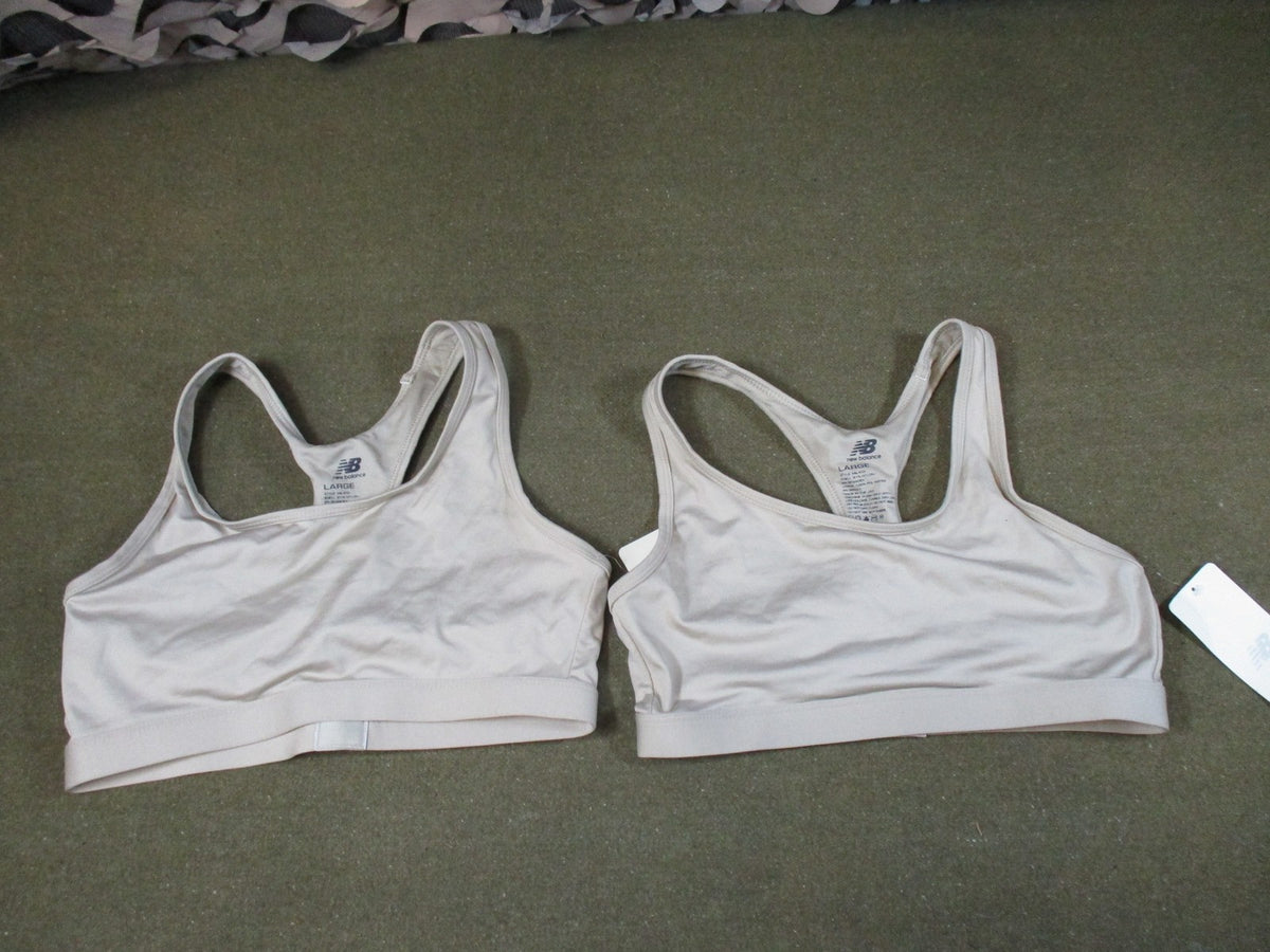 2 New Balance Women's Sports Bra Large MIL403 Racerback Tan Made in USA NWT