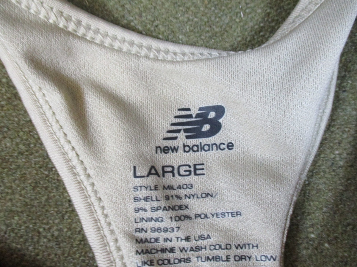 2 New Balance Women's Sports Bra Large MIL403 Racerback Tan Made in USA NWT