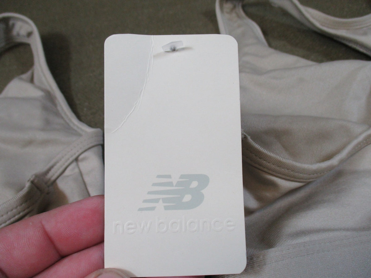 2 New Balance Women's Sports Bra Large MIL403 Racerback Tan Made in USA NWT