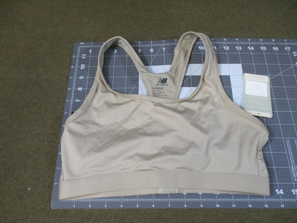 2 New Balance Women's Sports Bra Large MIL403 Racerback Tan Made in USA NWT