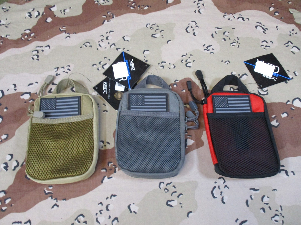 3x VISM by NCStar MOLLE Compact Vertical Accessory Pouches Tan Gray Red New
