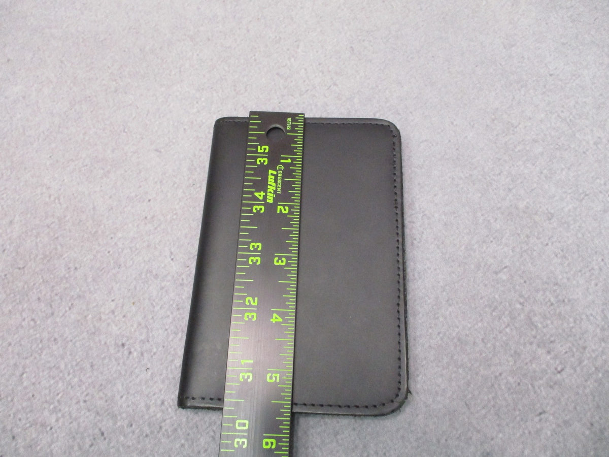 Leather Badge and ID Wallet Holder Case Black Bi-Fold