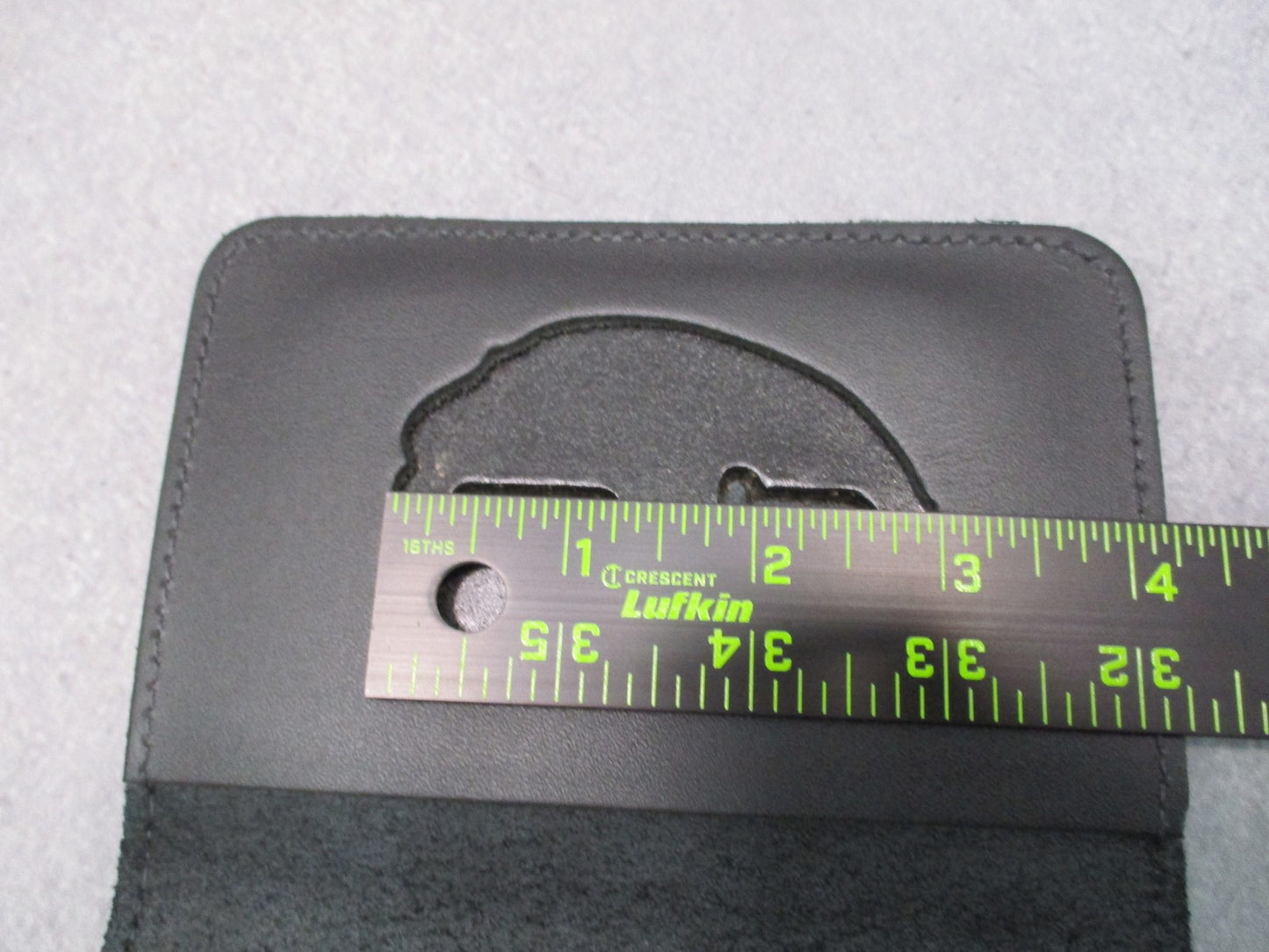 Leather Badge and ID Wallet Holder Case Black Bi-Fold