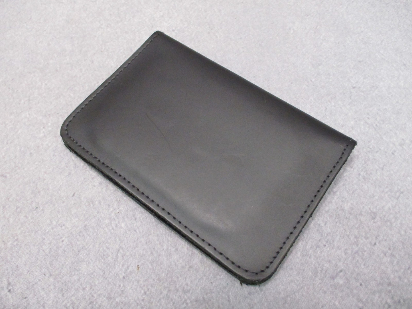 Leather Badge and ID Wallet Holder Case Black Bi-Fold