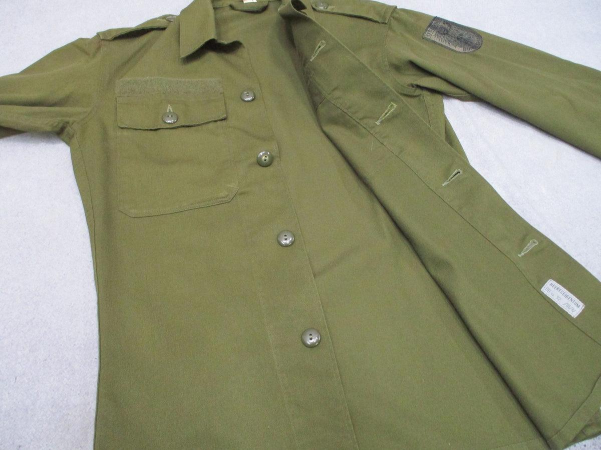 Vintage 1980 Austrian Army Bundesheer M75 Field Shirt 88-92 Small Regular