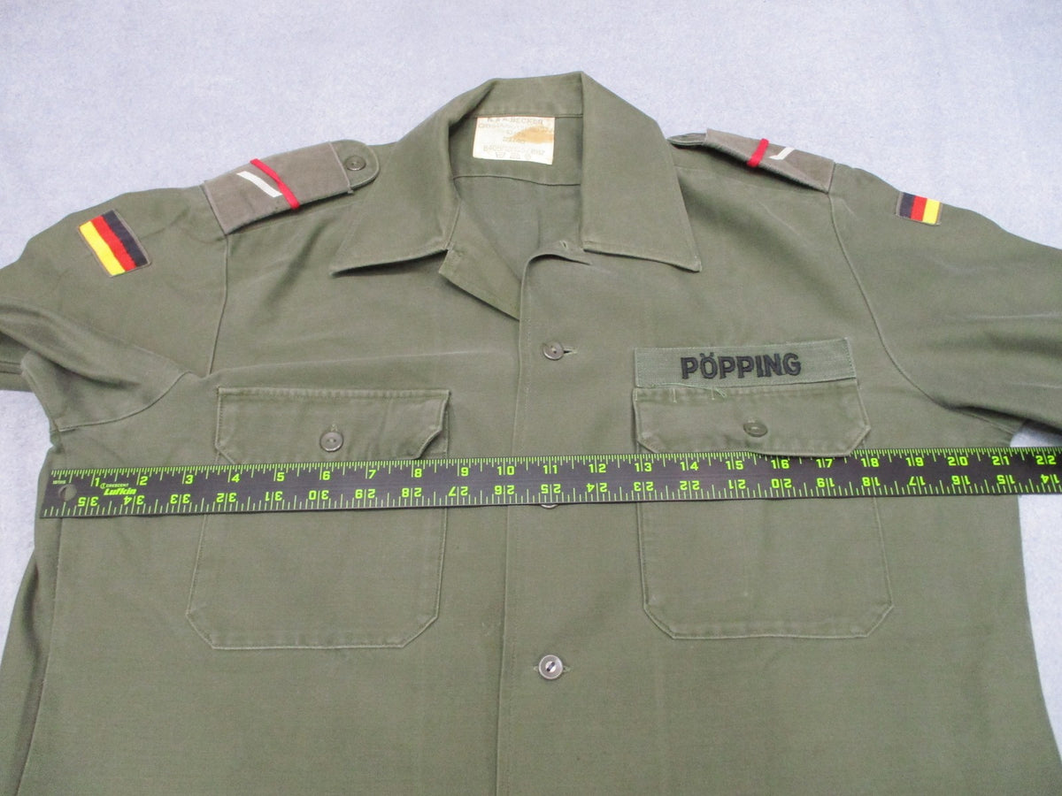 Vintage 1979 West German Army Bundeswehr Moleskin Field Shirt 39/40 Medium