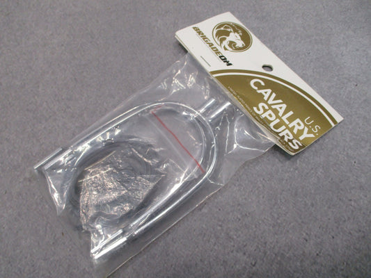 BrigadeQM Prince of Wales U.S. Cavalry Spurs Silver Black Straps SPR0139 New
