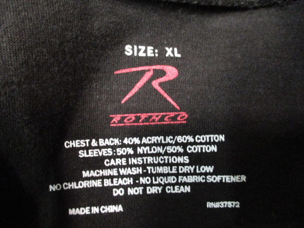 Rothco Tactical Combat Shirt Men's XL Black Long Sleeve Uniform Top
