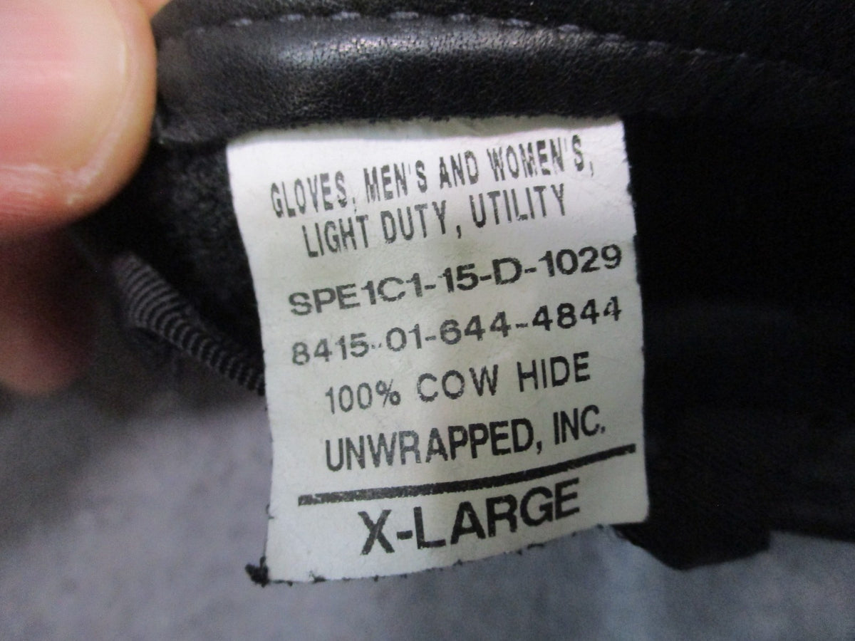 USGI Army Military Leather Utility Work Gloves Black XL NSN 8415-01-644-4844