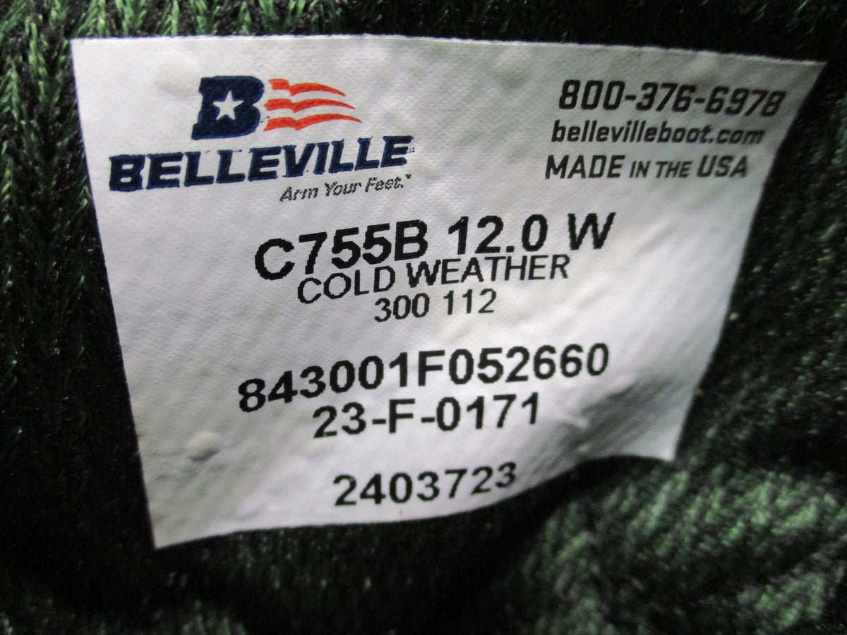 Belleville C755B Cold Weather Combat Boots Men's 12W Made in USA New With Tags