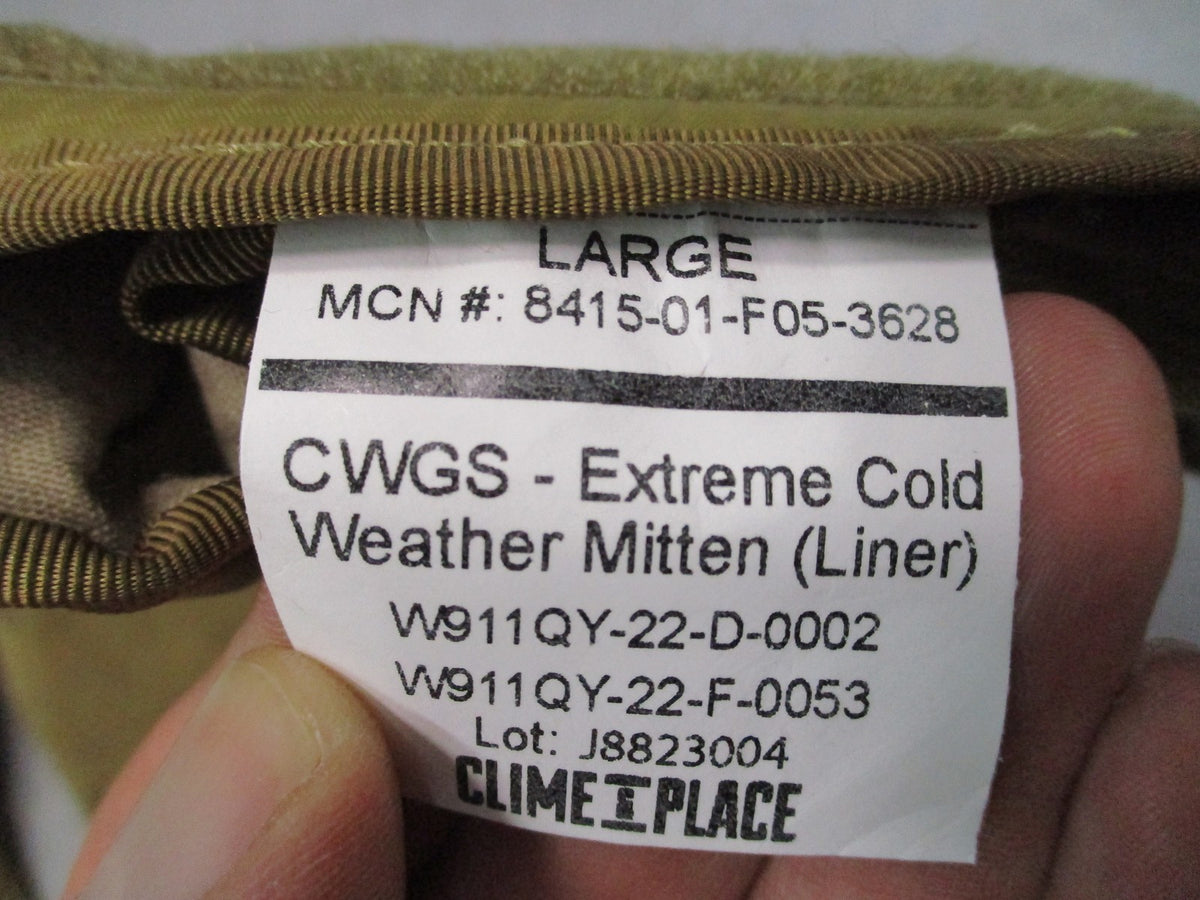 USGI CWGS Extreme Cold Weather Mittens Gore-Tex Shells & Liners Large Coyote