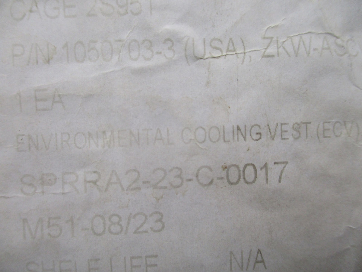 Gibson Barnes ECV Cooling Vest Small 34-38 Bradley Tan 499 NSN 8415-01-694-1162