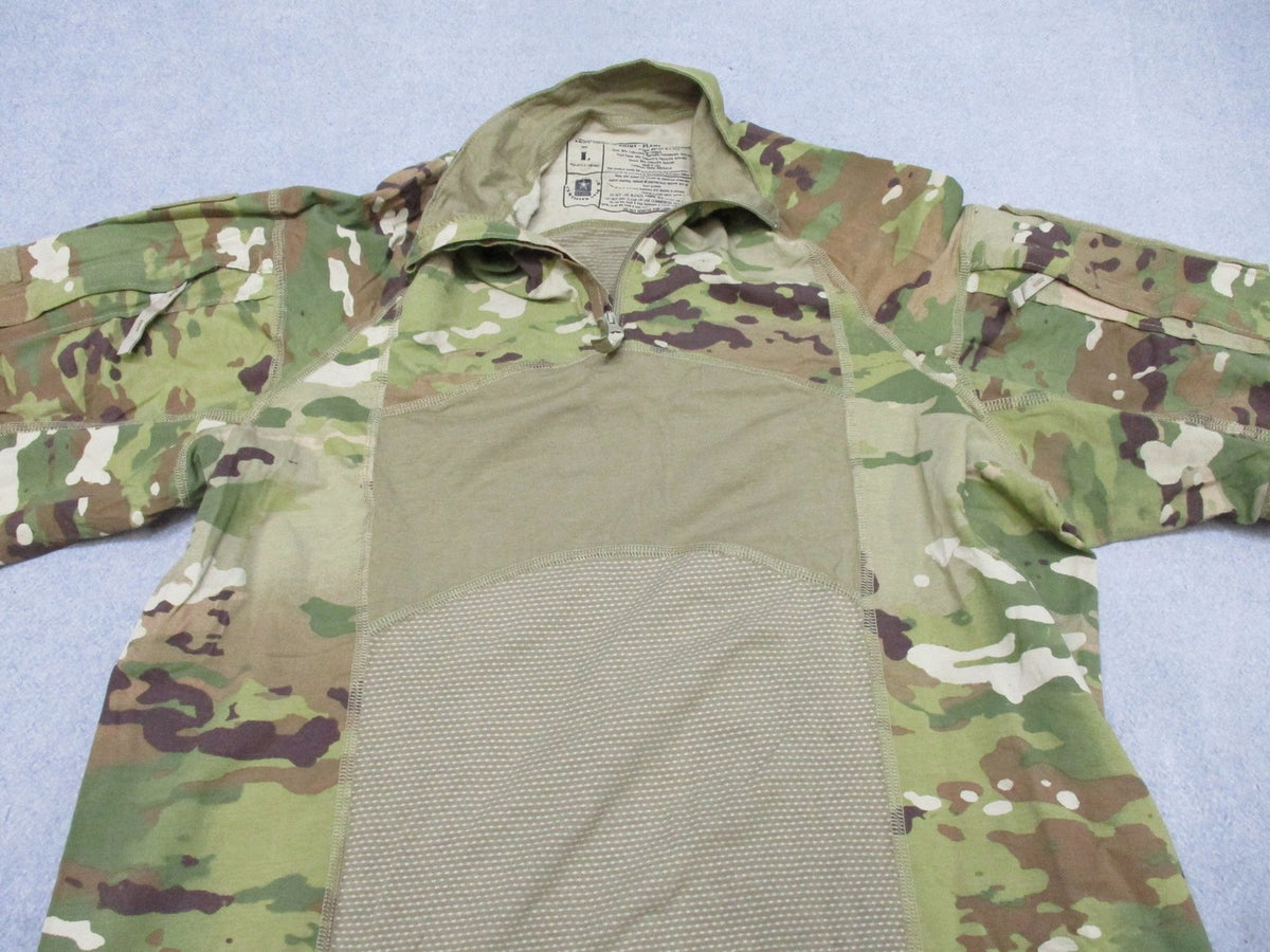 NWT MASSIF ARMY OCP COMBAT SHIRT SCORPION CAMOUFLAGE LARGE 1/4 ZIPPER FR TOP
