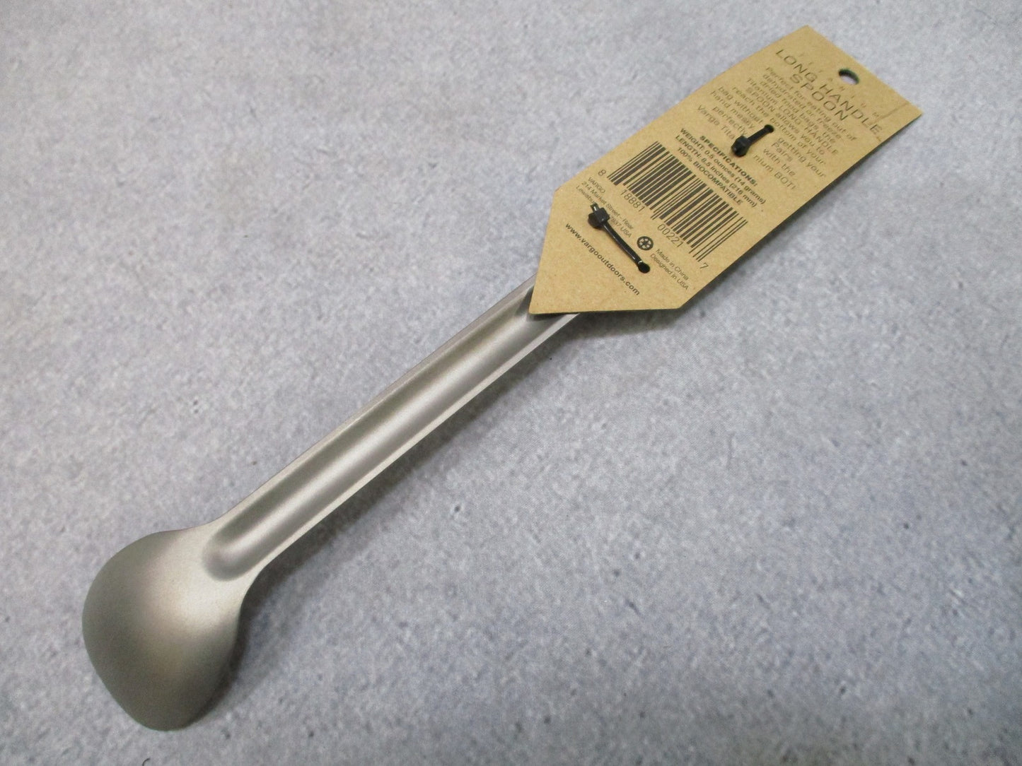 Vargo Titanium Long Handle Spoon 8.5" Camping Backpacking Utensil - NEW