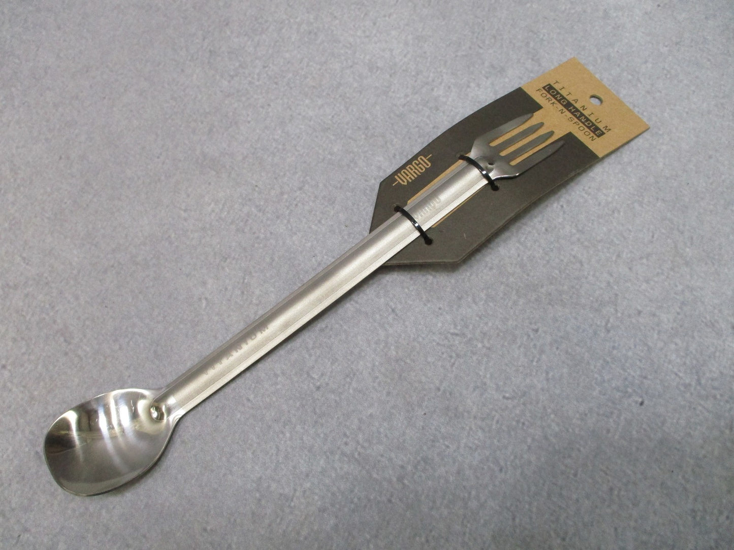 VARGO Titanium Long Handle Fork-n-Spoon Camping Hiking Utensil New