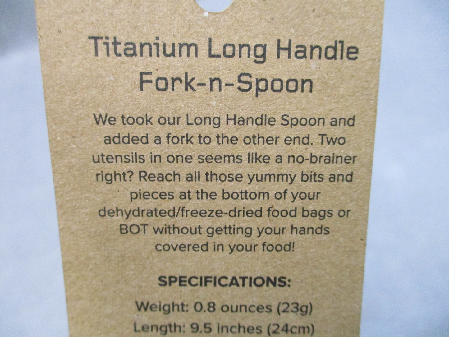 VARGO Titanium Long Handle Fork-n-Spoon Camping Hiking Utensil New