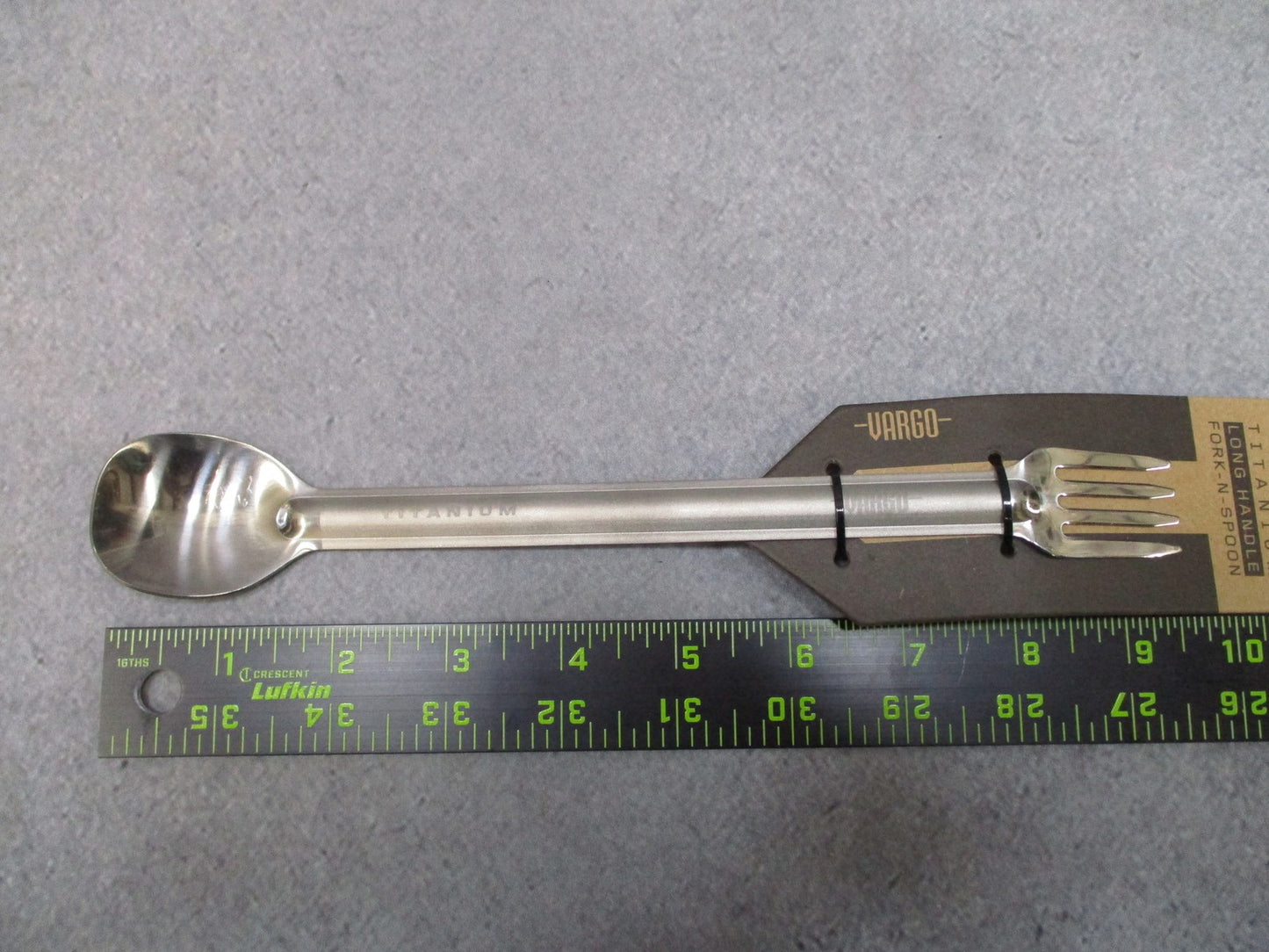 VARGO Titanium Long Handle Fork-n-Spoon Camping Hiking Utensil New