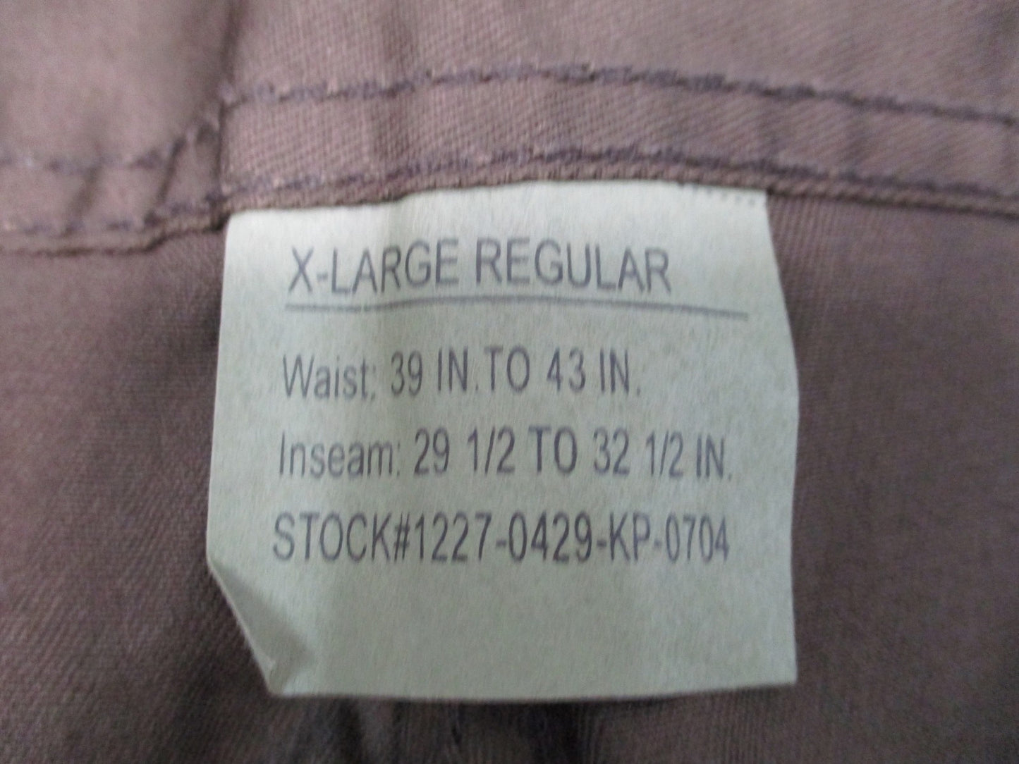 New Rothco BDU Tactical Pants Brown XL Regular 8578 Adjustable Waist Reinforced