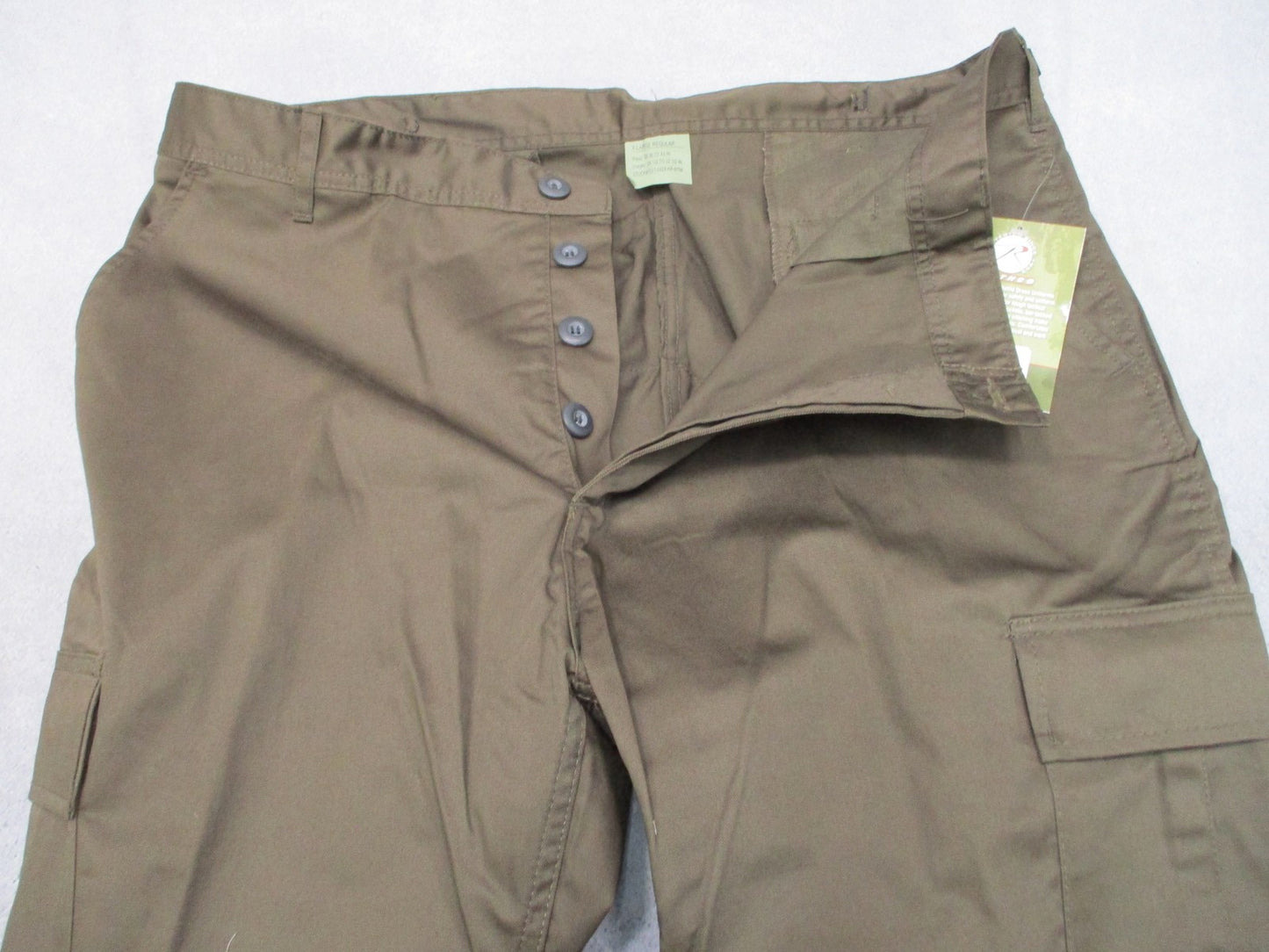 New Rothco BDU Tactical Pants Brown XL Regular 8578 Adjustable Waist Reinforced