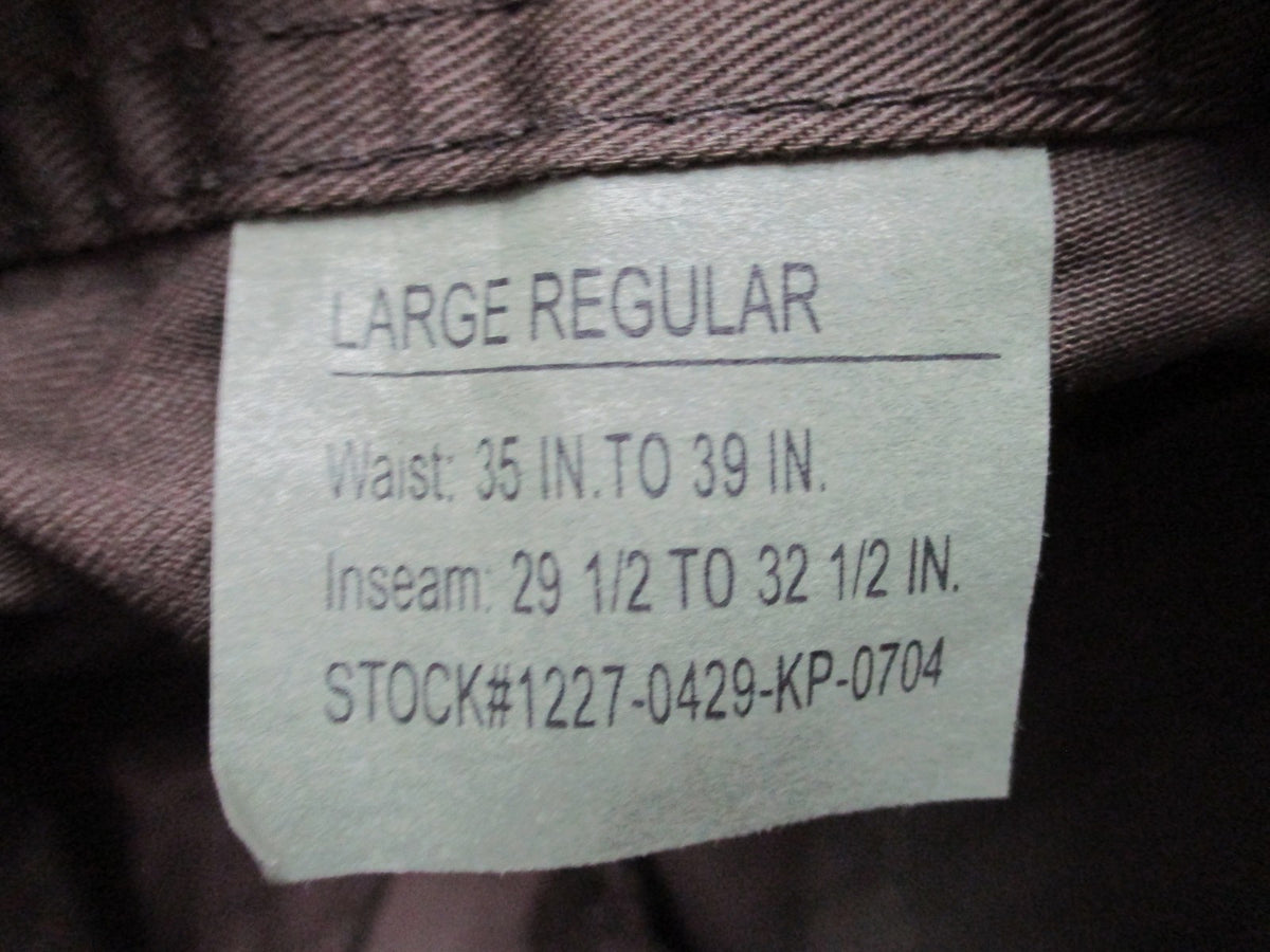 New Rothco BDU Tactical Pants Brown Large Regular 8578 Cargo Military Style