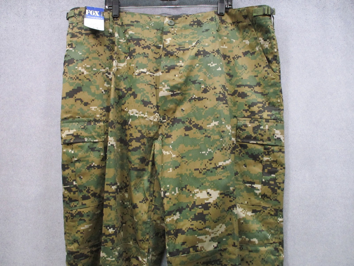 New Fox Outdoor Men's BDU Pants Digital Woodland Camo 2XL Long Tactical Trousers
