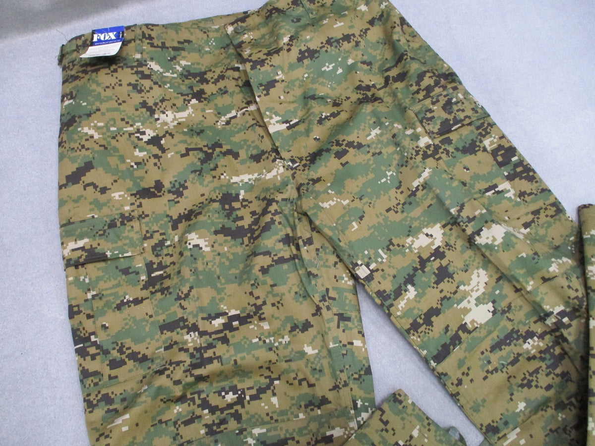New Fox Outdoor Men's BDU Pants Digital Woodland Camo 2XL Long Tactical Trousers