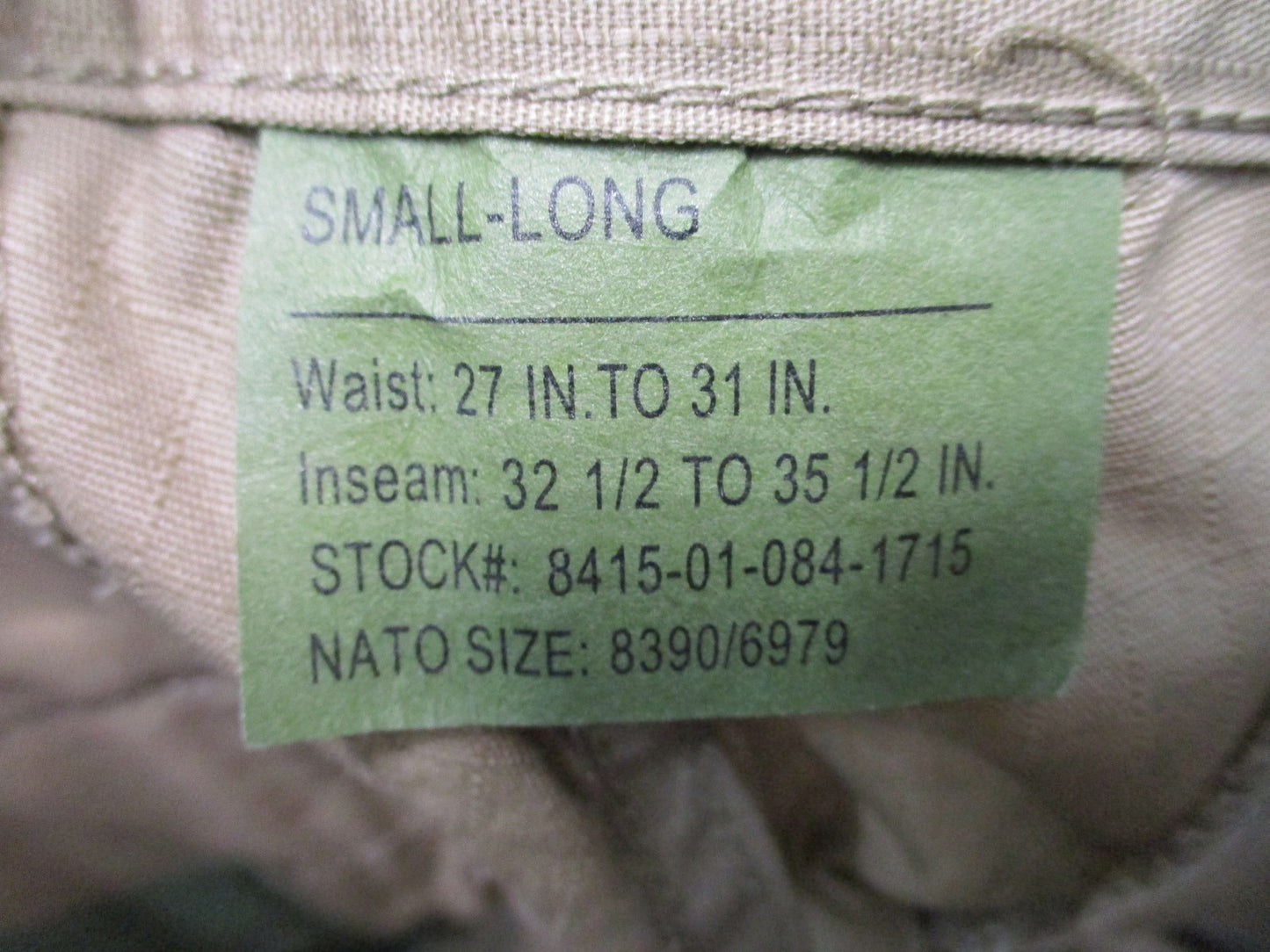 New Rothco Ultra Force BDU Pants Khaki 100% Cotton Rip-Stop Size Small Long 5849