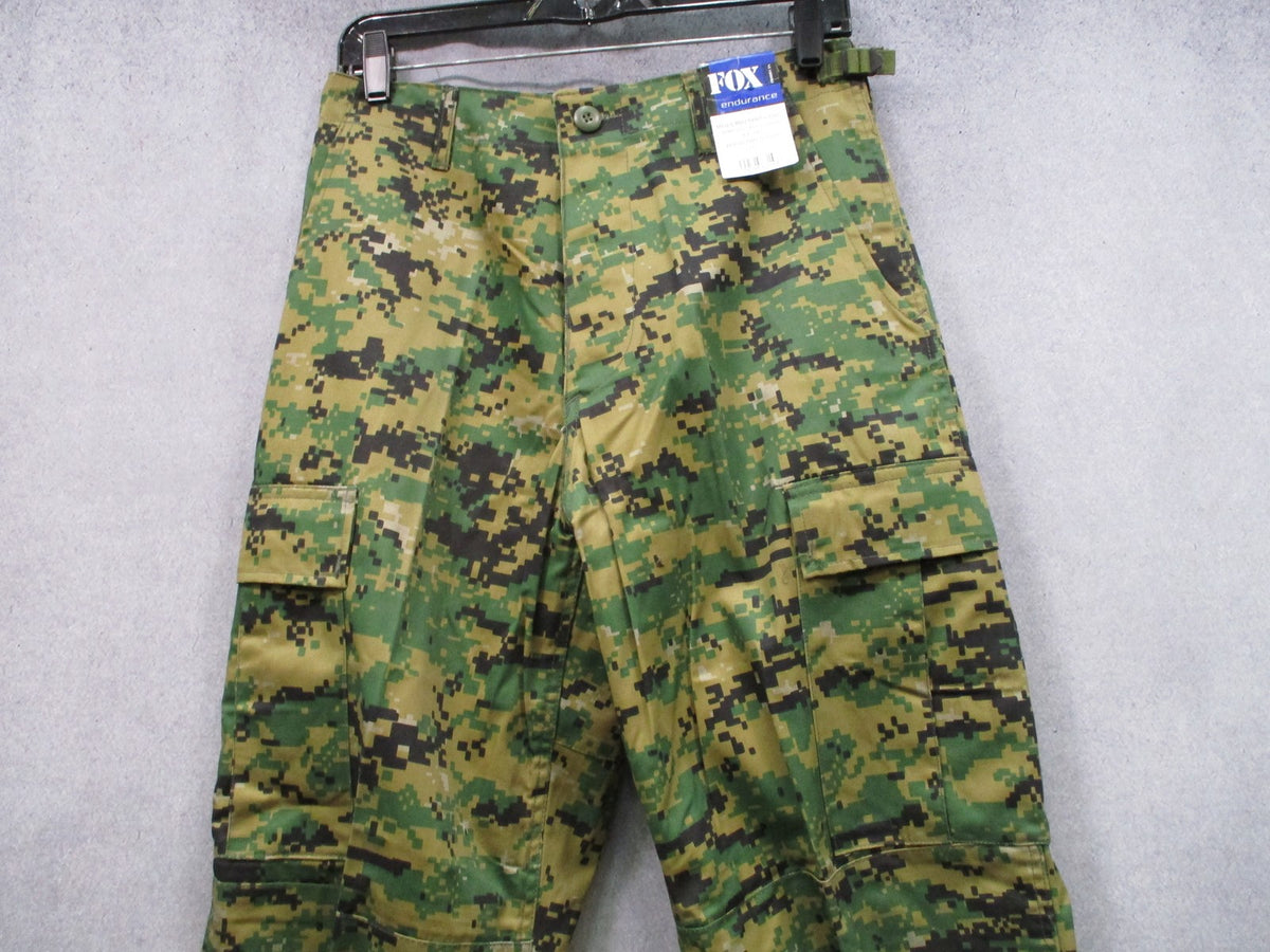New Fox Endurance Men's BDU Pants Woodland Digital Camo Size Small Long
