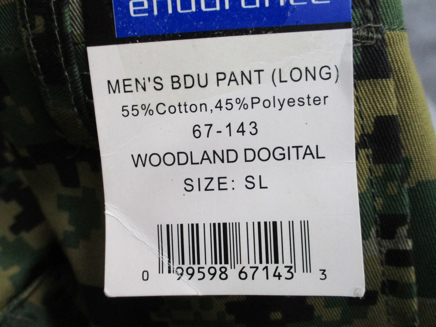 New Fox Endurance Men's BDU Pants Woodland Digital Camo Size Small Long