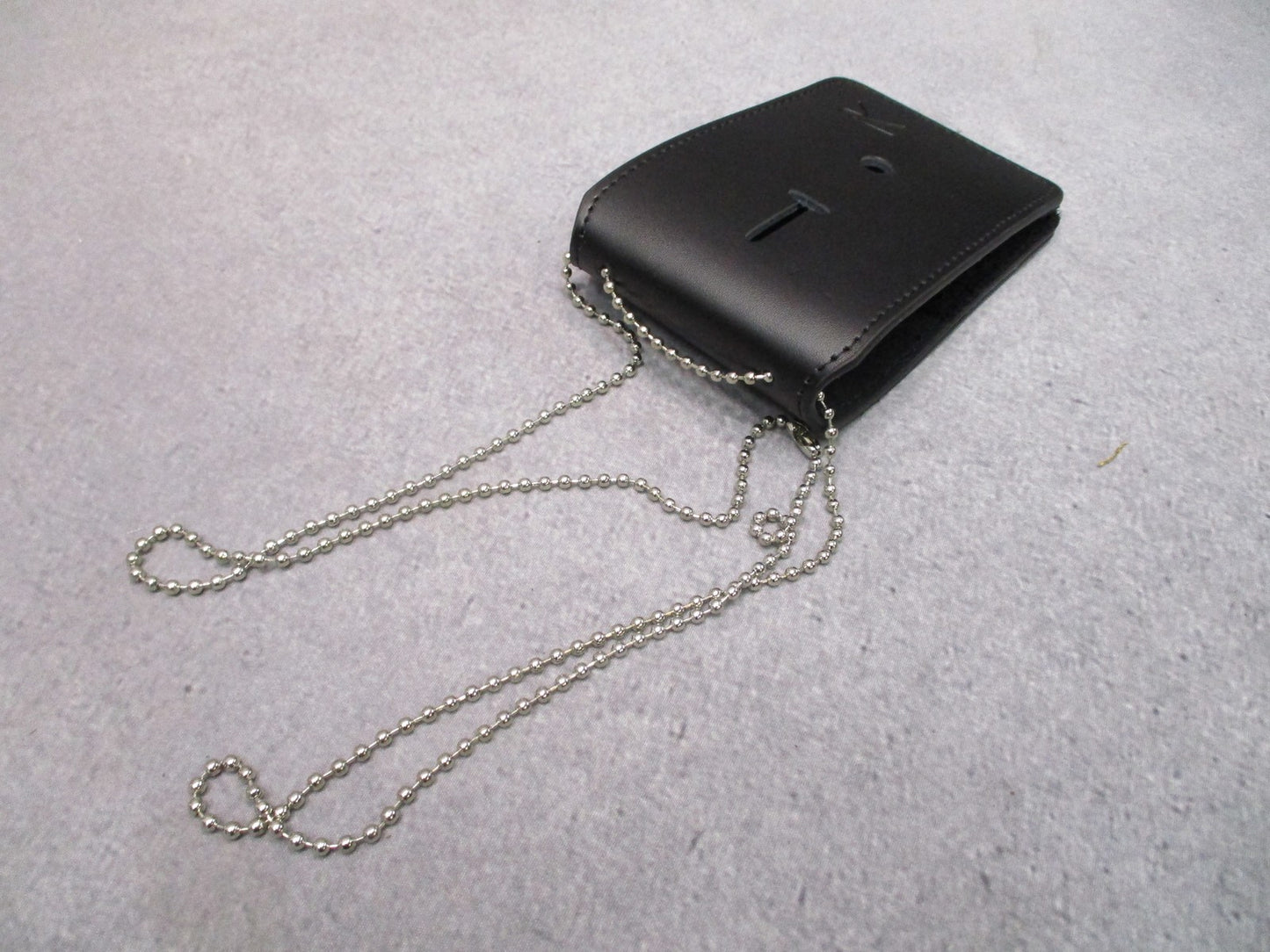 Rothco Leather Universal Badge ID Holder Neck Chain Black 1136 New