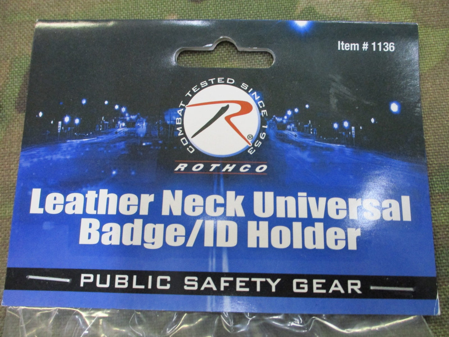 Rothco Leather Universal Badge ID Holder Neck Chain Black 1136 New