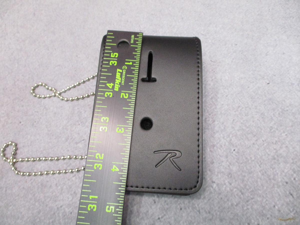 Rothco Leather Universal Badge ID Holder Neck Chain Black 1136 New