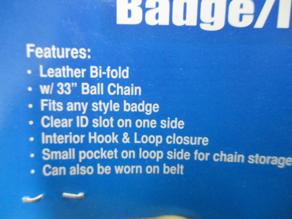 Rothco Leather Universal Badge ID Holder Neck Chain Black 1136 New