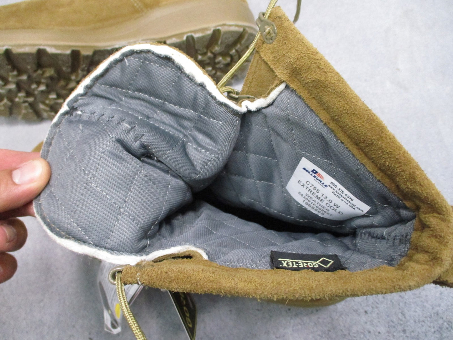 New Belleville C755 Extreme Cold Weather Boots Tan Suede GORE-TEX Size 13W USA