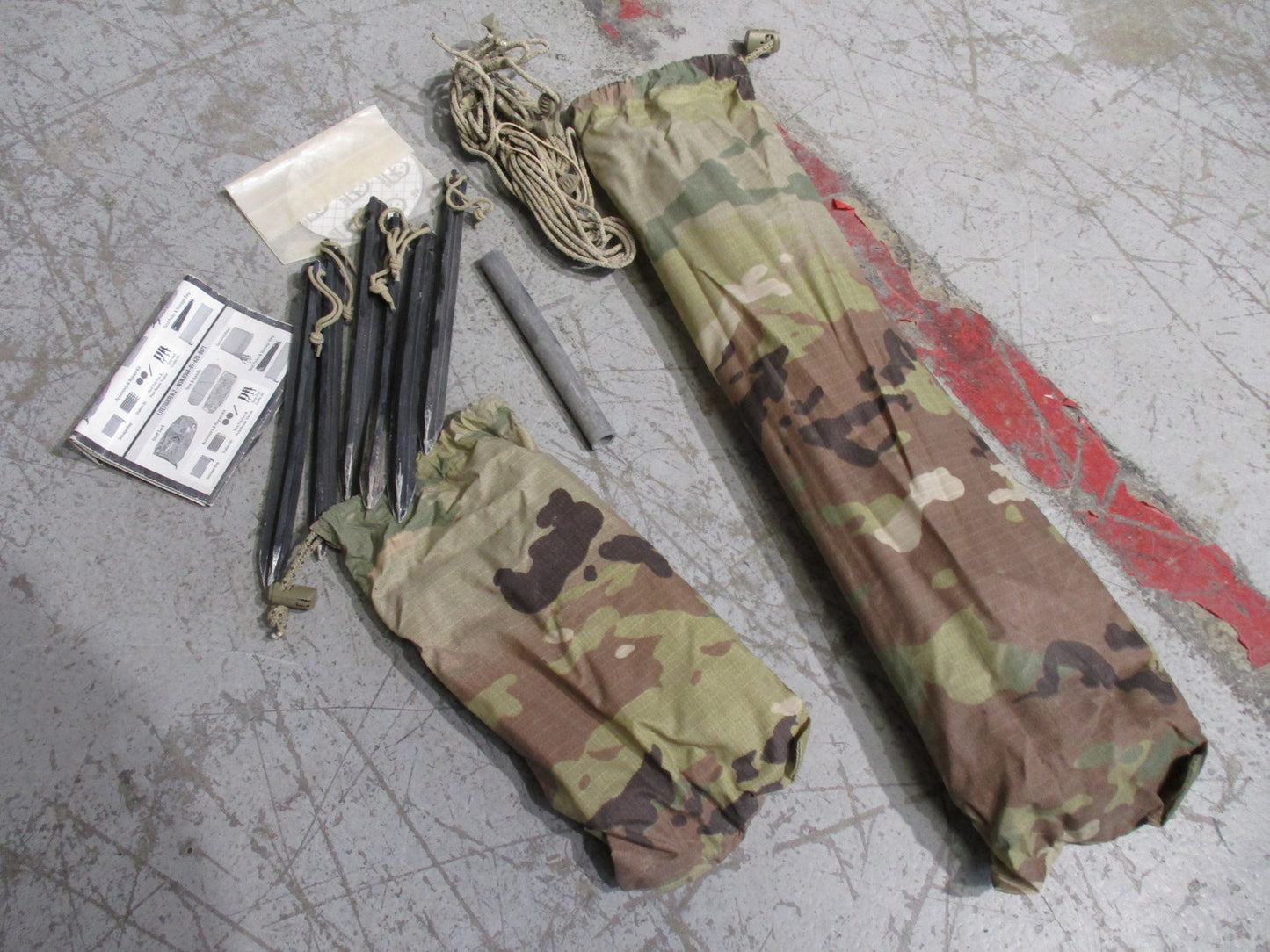 Army USGI Litefighter 1 Tent OCP Multicam One Man Shelter Fiberglass Poles Used