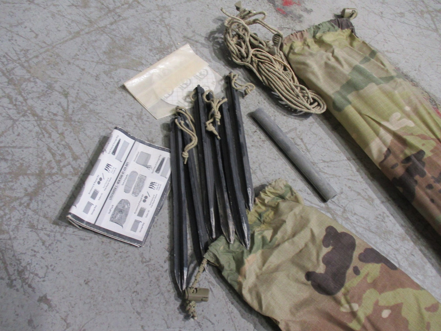 Army USGI Litefighter 1 Tent OCP Multicam One Man Shelter Fiberglass Poles Used
