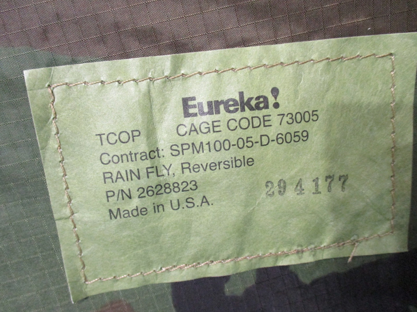 Eureka! TCOP Military Tent SPM100-05-D-6059 Camo w/ Bag Poles Stakes Repair Kit