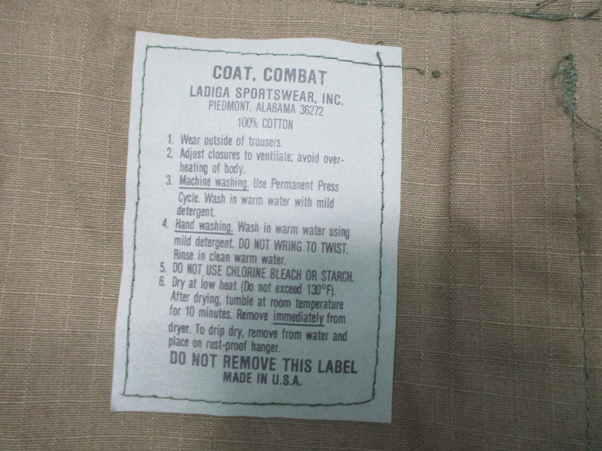 Vintage US Military OG-107 Combat Coat Small Long Ladiga 100% Cotton USA