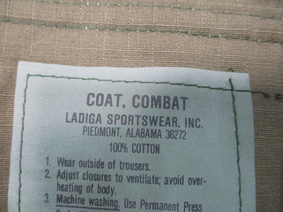 Vintage US Military OG-107 Combat Coat Small Long Ladiga 100% Cotton USA