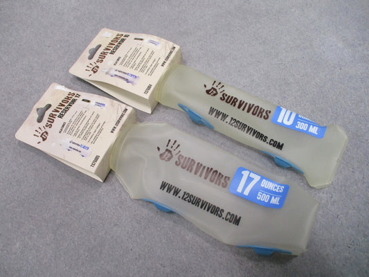 12 Survivors Hydration Reservoir 2-Pack 10oz 17oz Collapsible Water Bladder NOS