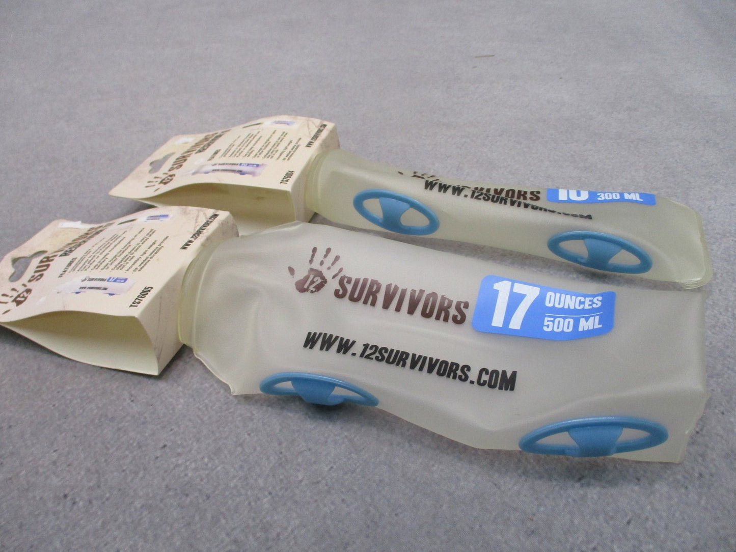 12 Survivors Hydration Reservoir 2-Pack 10oz 17oz Collapsible Water Bladder NOS