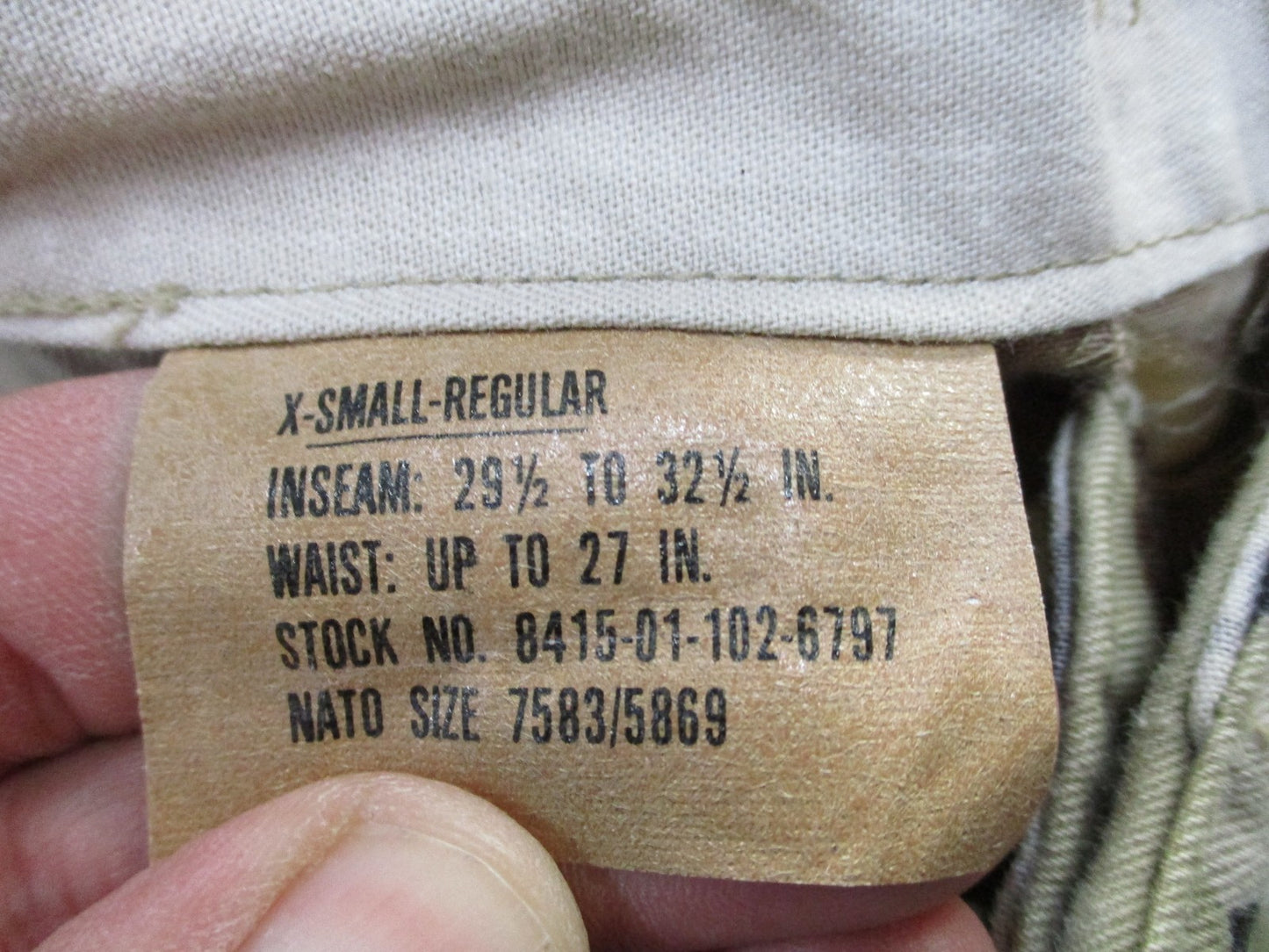 USGI 6 Color Desert Chocolate Chip BDU Trousers X-Small Regular 8415-01-102-6797