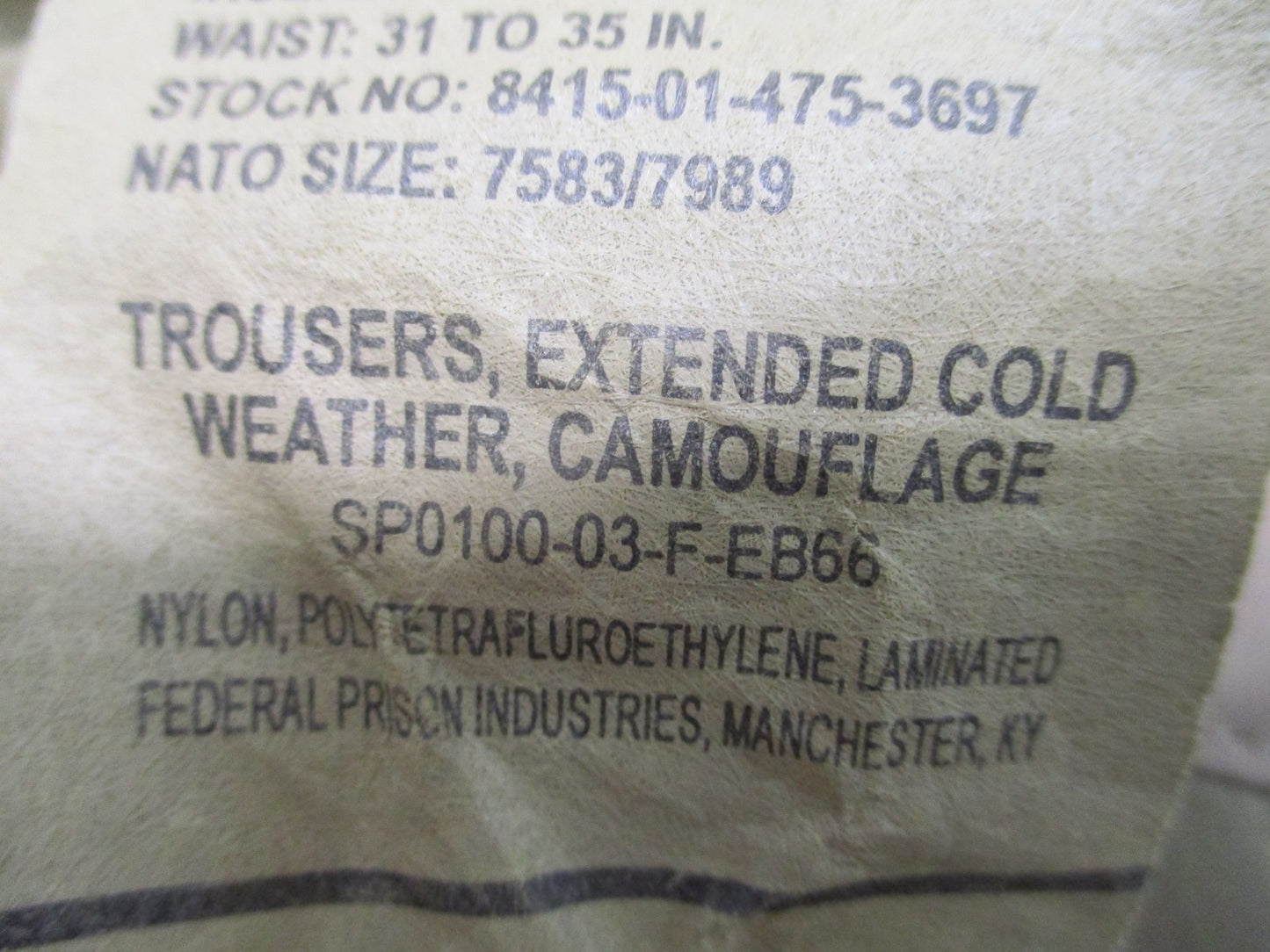 US Military ECWCS Gen II Gore-Tex Trousers Desert Camo Medium Regular Waterproof